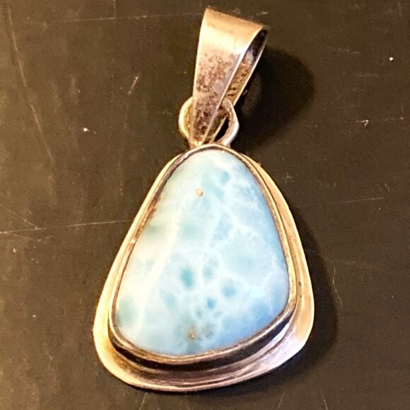 Pendant in lovely larimar and stunning silver - Picture 1 of 6